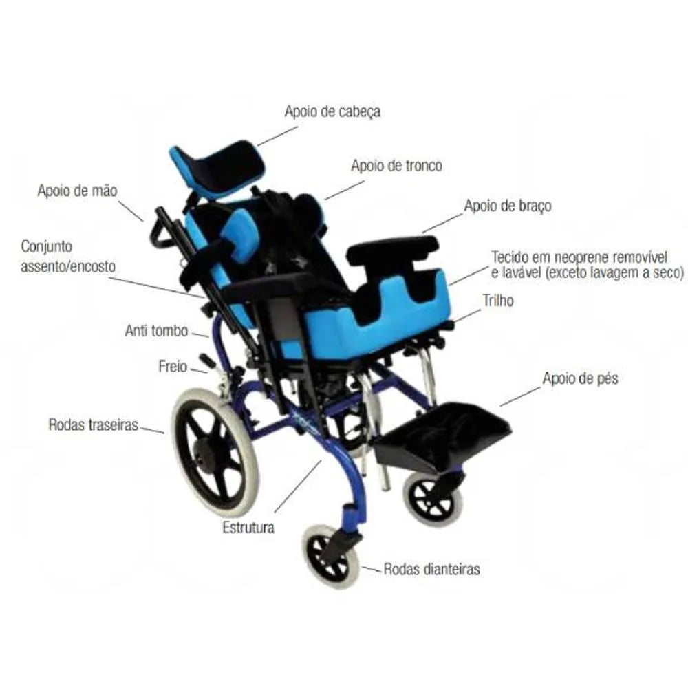 Cadeira de Rodas Postural Reclinável Infantil Relax Tilt  - Vanzetti